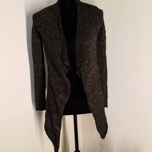 EXPRESS Black and Gold Metallic Cardigan Size XS